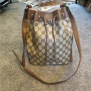Gucci bucket vintage monogram drawstring purse. Anniversary edition.